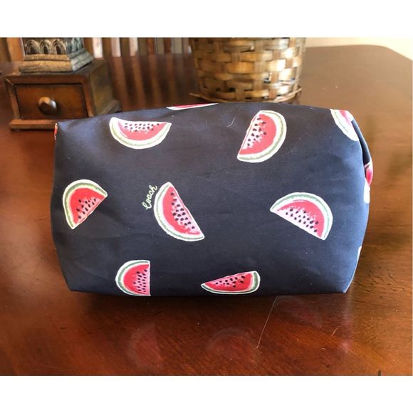 COACH - Watermelon Cosmetic Bag in Navy Canvas. So cute and LIKE NEW! 🍉 - Picture 8 of 12